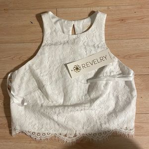 Revelry Aubrey Lace Top - White / Small